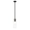 Z-Lite Alton Pendant, 1-Light, 4.75 In.W x 14.25 In.H, Matte Black/Clear+Frosted 824P-ROD-MB - alternate 1